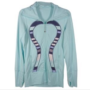 Lululemon InStride Zip Up Jacket Aquamarine Stripe 2 in Stride Aqua